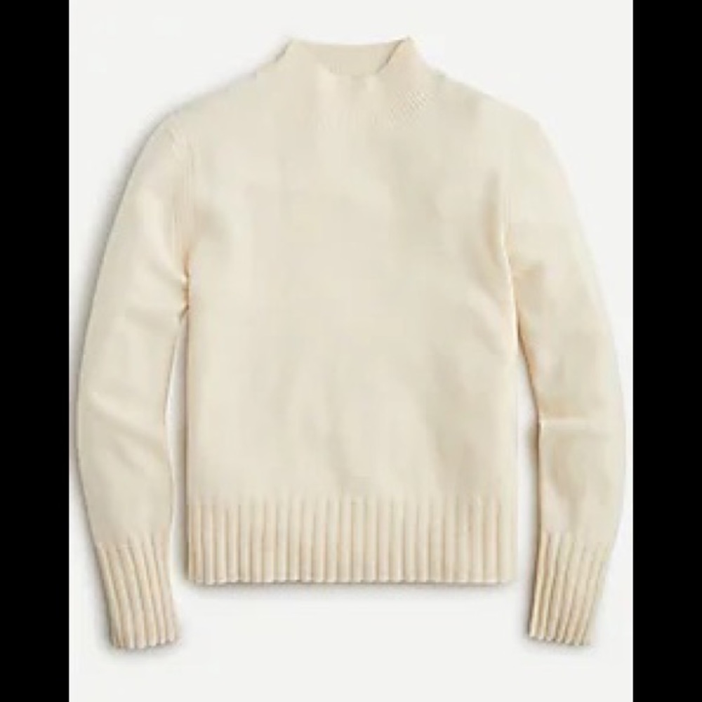JCrew Cashmere Mockneck Sweater. Small S EUC Cream/ Off white/ Heather Muslin